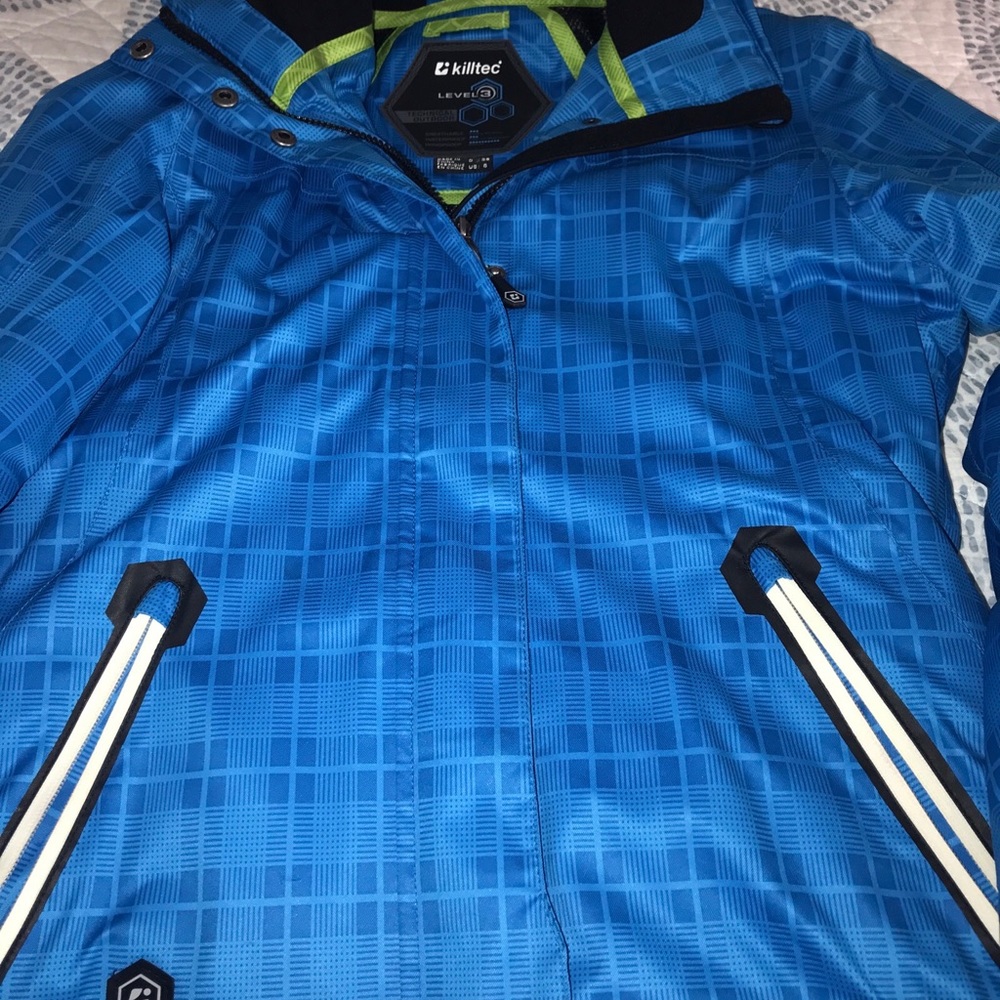 Killtec Level 3 Ski Jacket Euc Blue Plaid Gorgeous - image 4